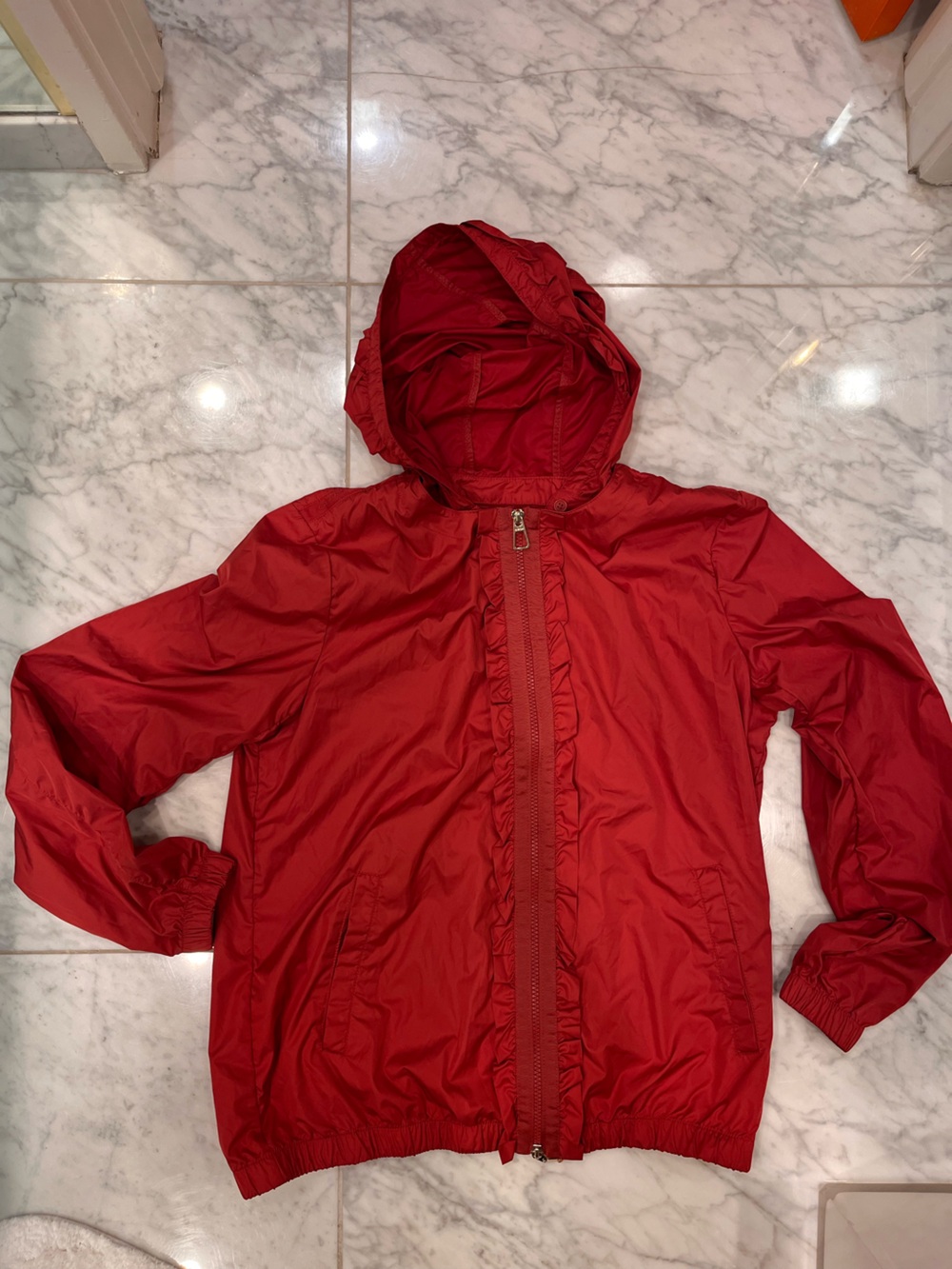 Geox Red Hooded Bomber Jacket with removable hood sporty for Women